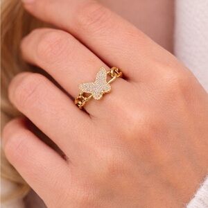 Elegant Gold Filled Butterfly Ring
